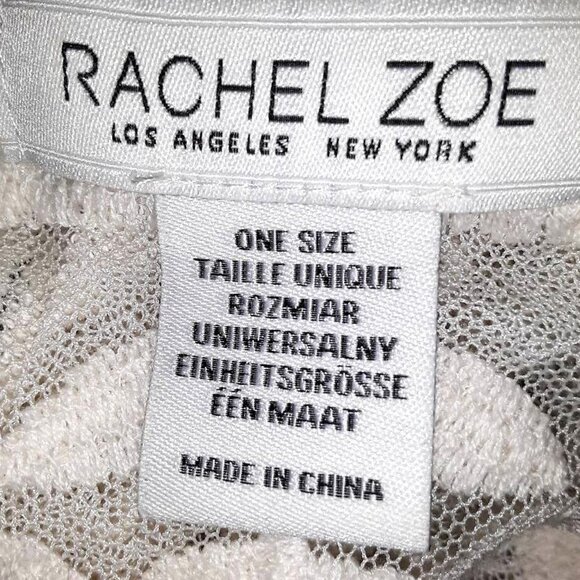 Beige Cream Off White Sheer Lace Kimono Open Cardigan Sweater Duster One Size - Picture 5 of 5